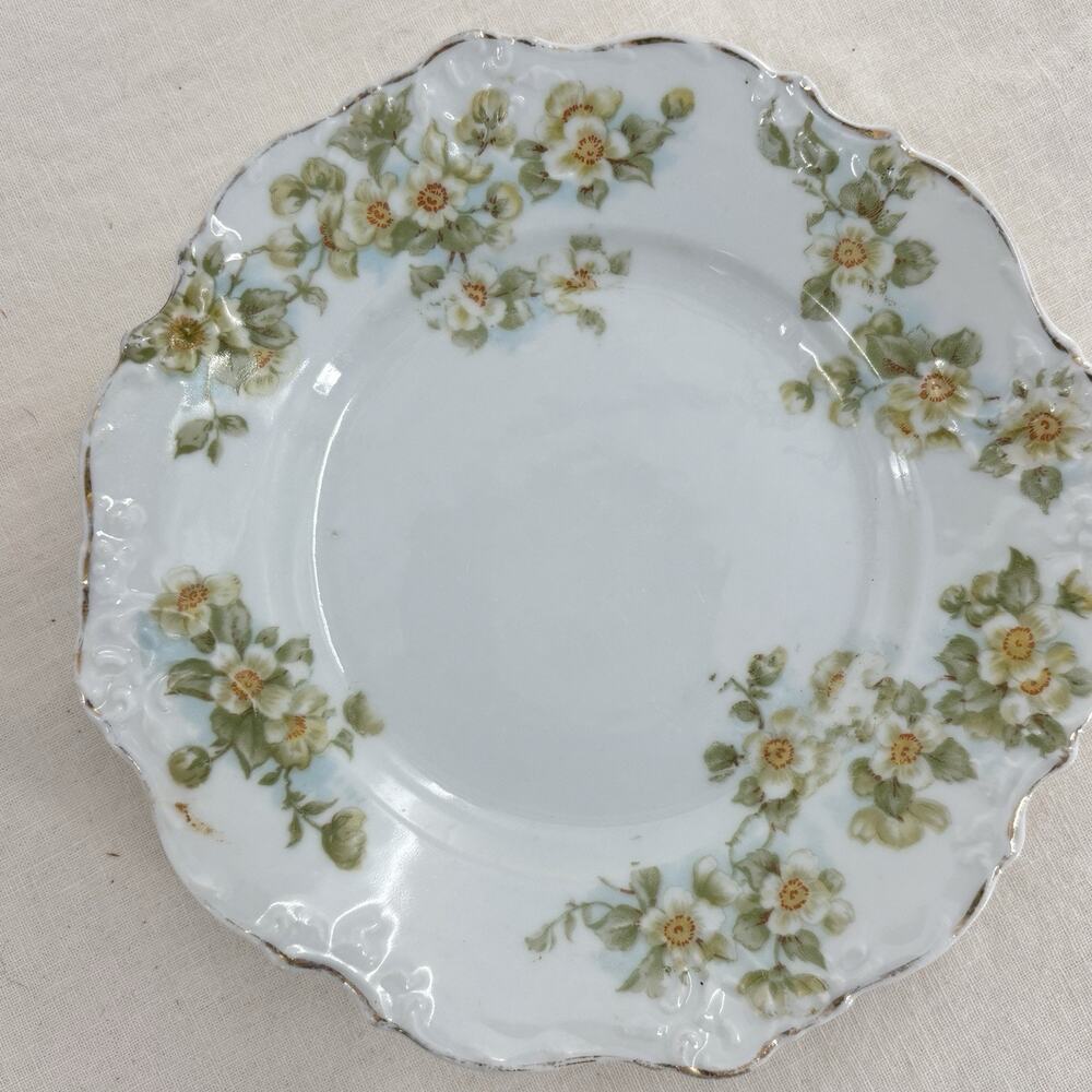 Antique Hermann Ohme Silesia Porcelain Plates Lot 8 Floral Gilt Mismatched Set - Picture 11 of 16
